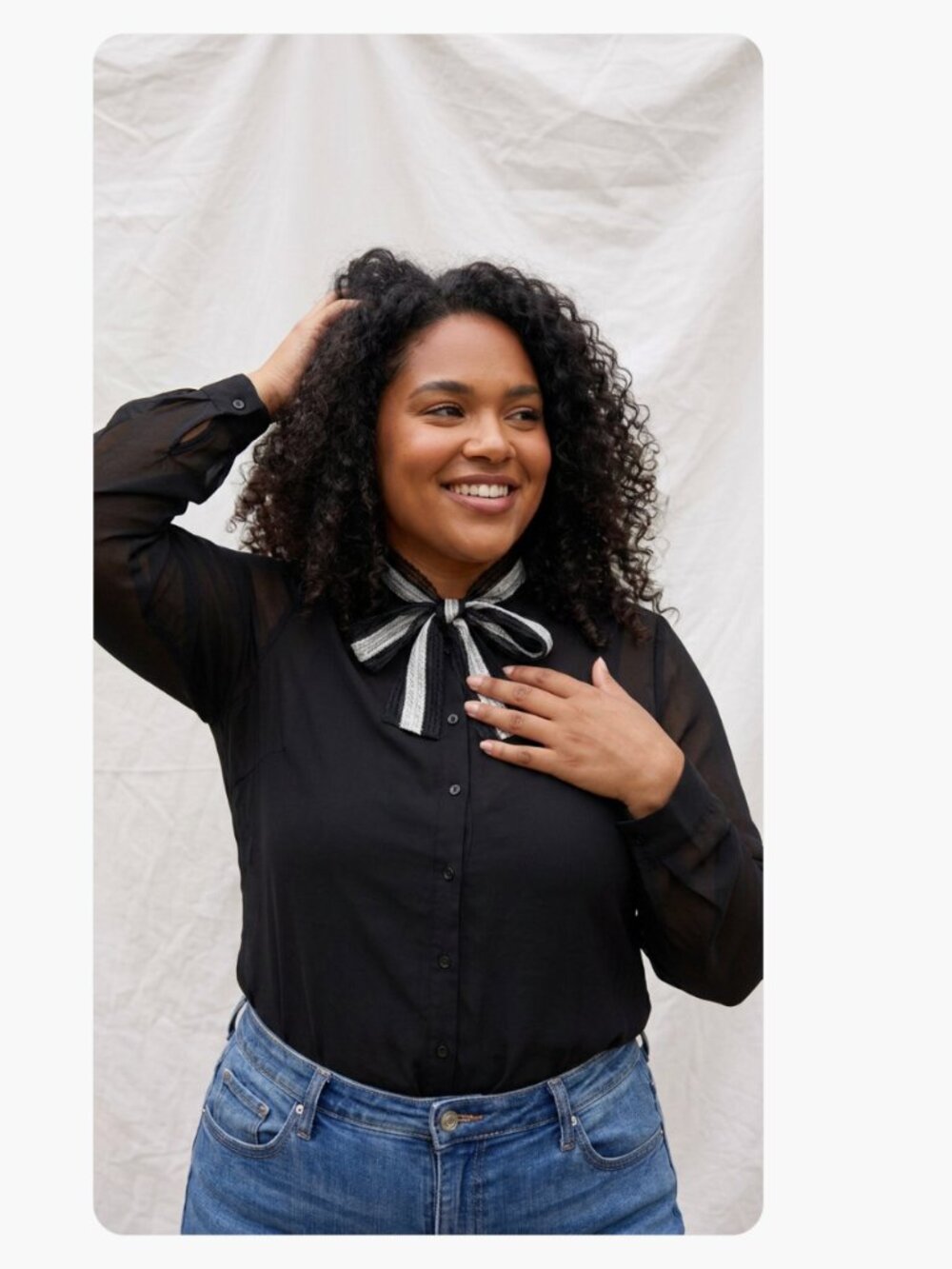 Ce Ce Long Sleeve Blouse Size XXL Black Very Good Condition